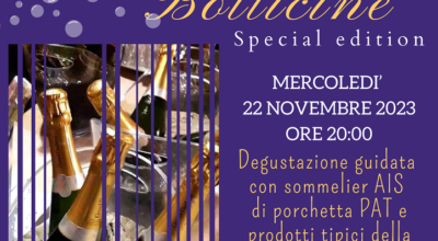 PORCHETTA E BOLLICINE – MERCOLEDI 22 NOVEMBRE 2023